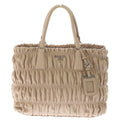 Prada Nappago Full Leather 2-Way Handbag Beige