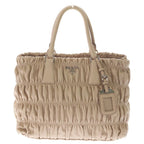 Prada Nappago Full Leather 2-Way Handbag Beige