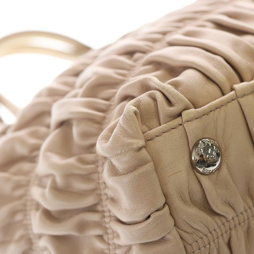 Prada Nappago Full Leather 2-Way Handbag Beige — view 5