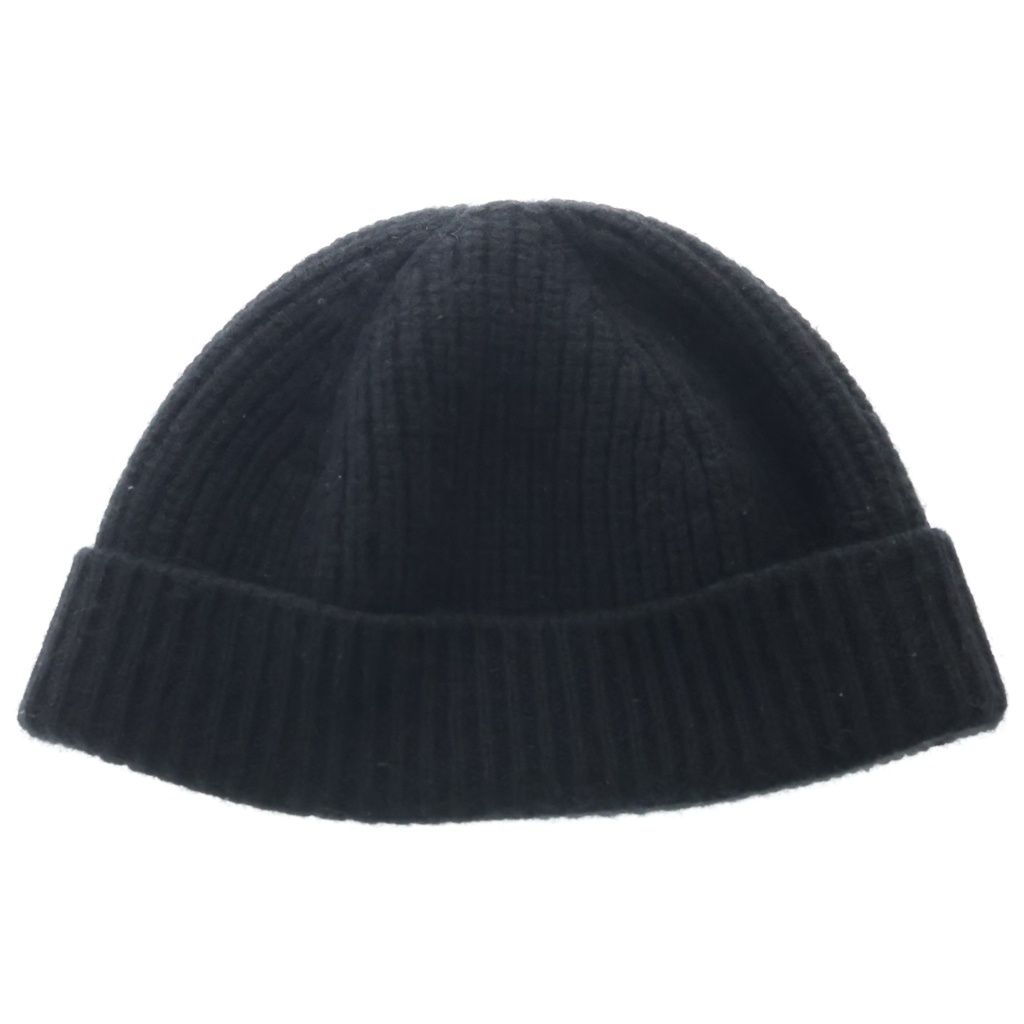 Celine Triomphe Cashmere Watch Cap Logo Patch Knit Cap Hat Black — view 2