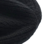 Celine Triomphe Cashmere Watch Cap Logo Patch Knit Cap Hat Black — view 6