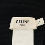 Celine Triomphe Cashmere Watch Cap Logo Patch Knit Cap Hat Black — view 7