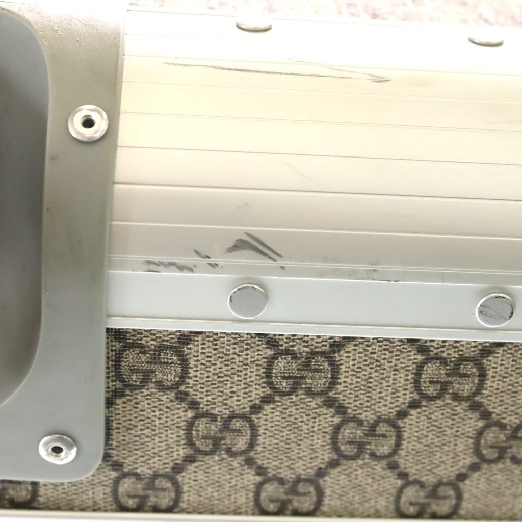 Gucci Cabin Trolley GG Supreme Suitcase Beige Silver Travel — view 6
