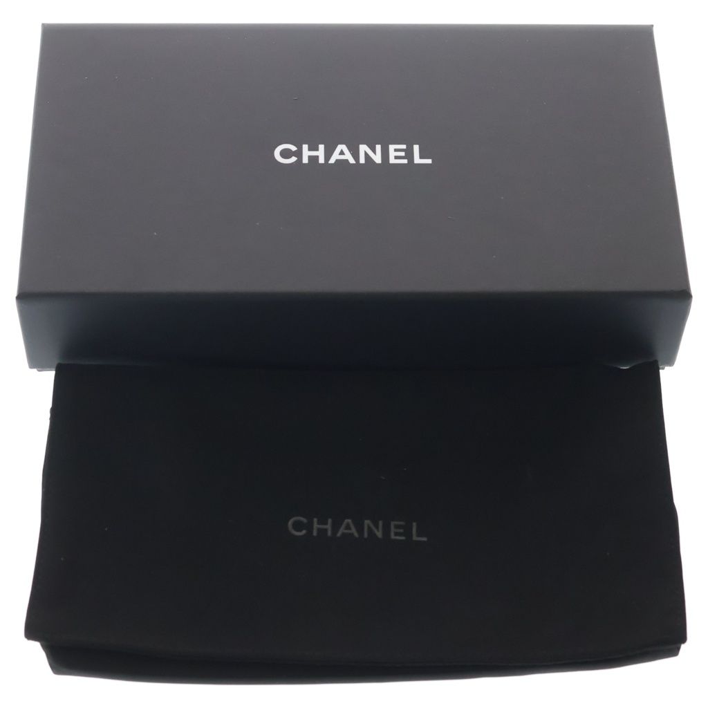 Chanel CC Logo Quilted Caviar Leather Classic Long Flap Wallet Black — view 6