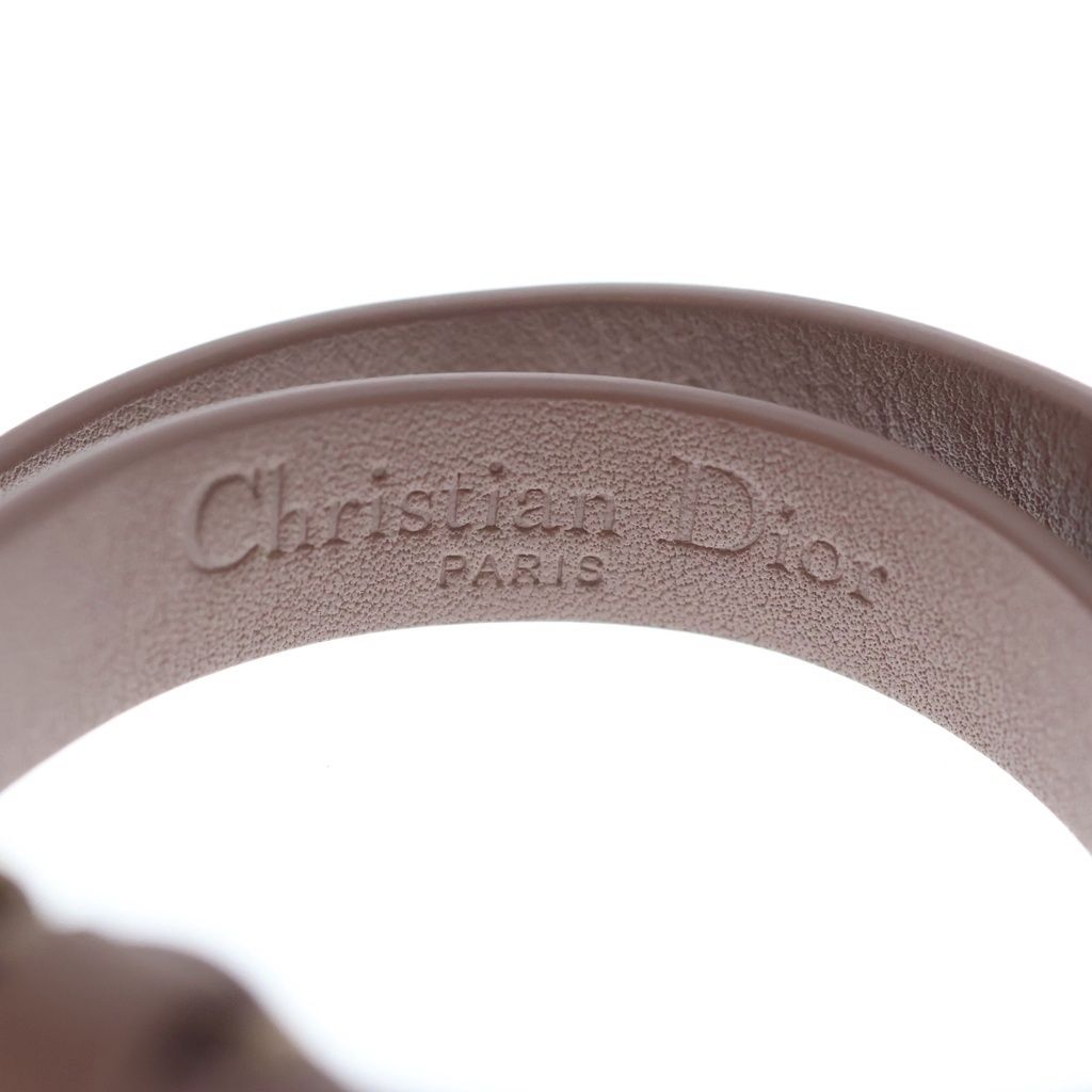 Dior Monsieur Leather Logo Bracelet Pink Gold — view 5