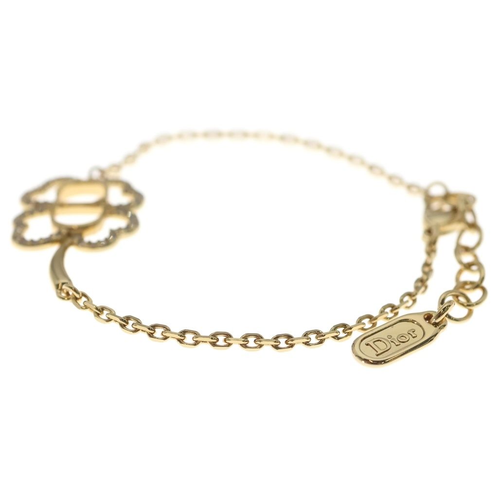 Dior CD Bracelet Gold with Shiny Clover Rhinestone — view 4