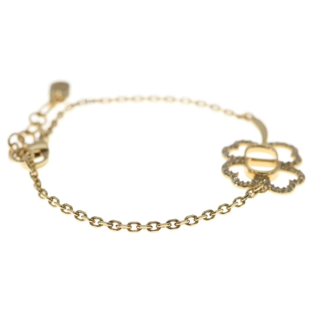 Dior CD Bracelet Gold with Shiny Clover Rhinestone — view 3
