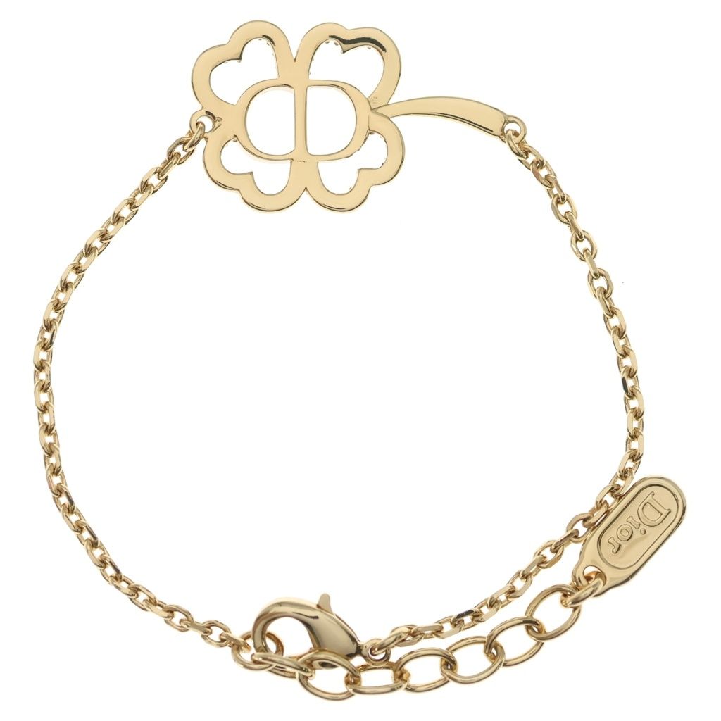 Dior CD Bracelet Gold with Shiny Clover Rhinestone — view 2