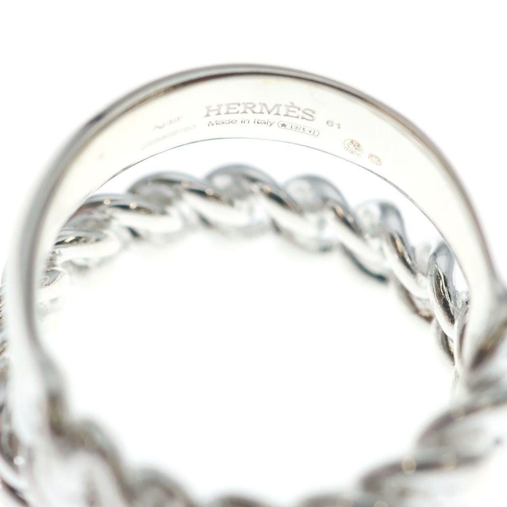 Hermes Boucle Sellier Inflexible Ring Book le Silver — view 5