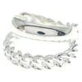 Hermes Boucle Sellier Inflexible Ring Book le Silver