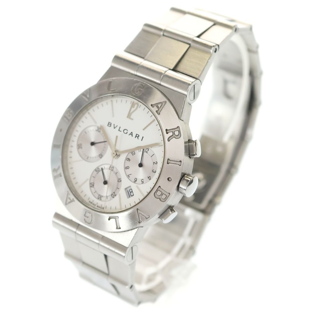 Bvlgari Diagono Sports Chronograph SS Quartz Stainless Steel Watch White Dial — view 4