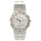 Bvlgari Diagono Sports Chronograph SS Quartz Stainless Steel Watch White Dial