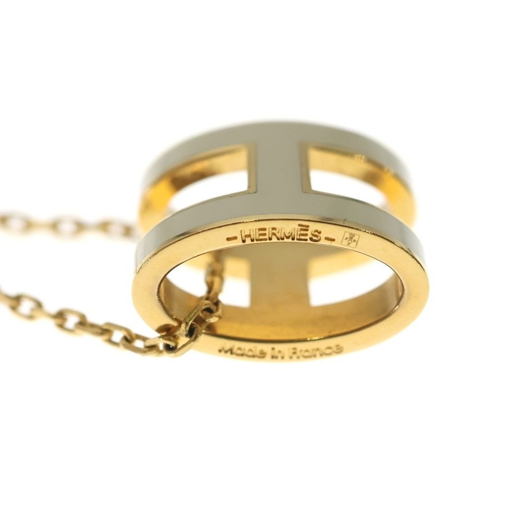Hermes Pop Necklace Pop Logo White Gold White — view 5