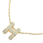 Hermes Pop Necklace Pop Logo White Gold White