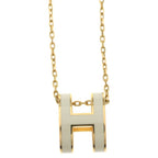 Hermes Pop Necklace Pop Logo White Gold White — view 3