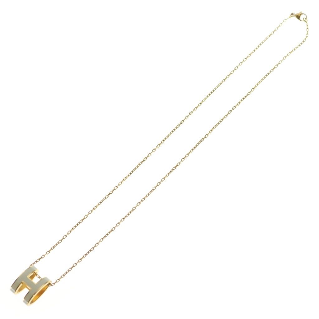 Hermes Pop Necklace Pop Logo White Gold White — view 2
