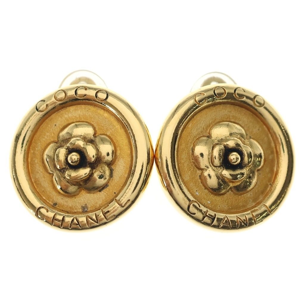Chanel Camellia Earrings Gold