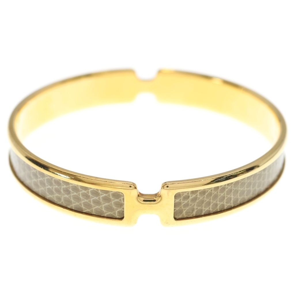 Hermes Olympe Gold Bangle Bracelet Ombre Rose Beige — view 4