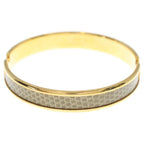 Hermes Olympe Gold Bangle Bracelet Ombre Rose Beige