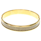 Hermes Olympe Gold Bangle Bracelet Ombre Rose Beige — view 2