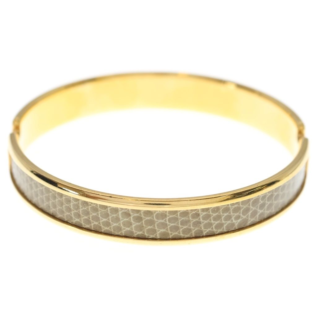 Hermes Olympe Gold Bangle Bracelet Ombre Rose Beige — view 2