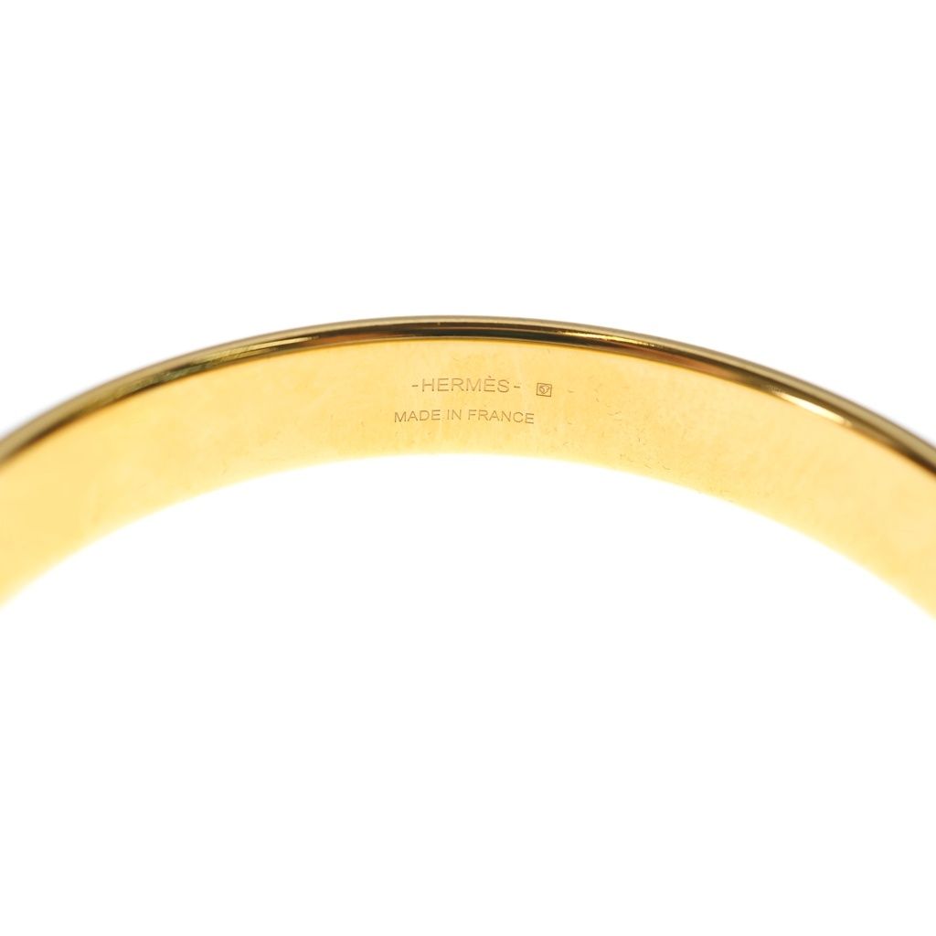 Hermes Olympe Gold Bangle Bracelet Ombre Rose Beige — view 5
