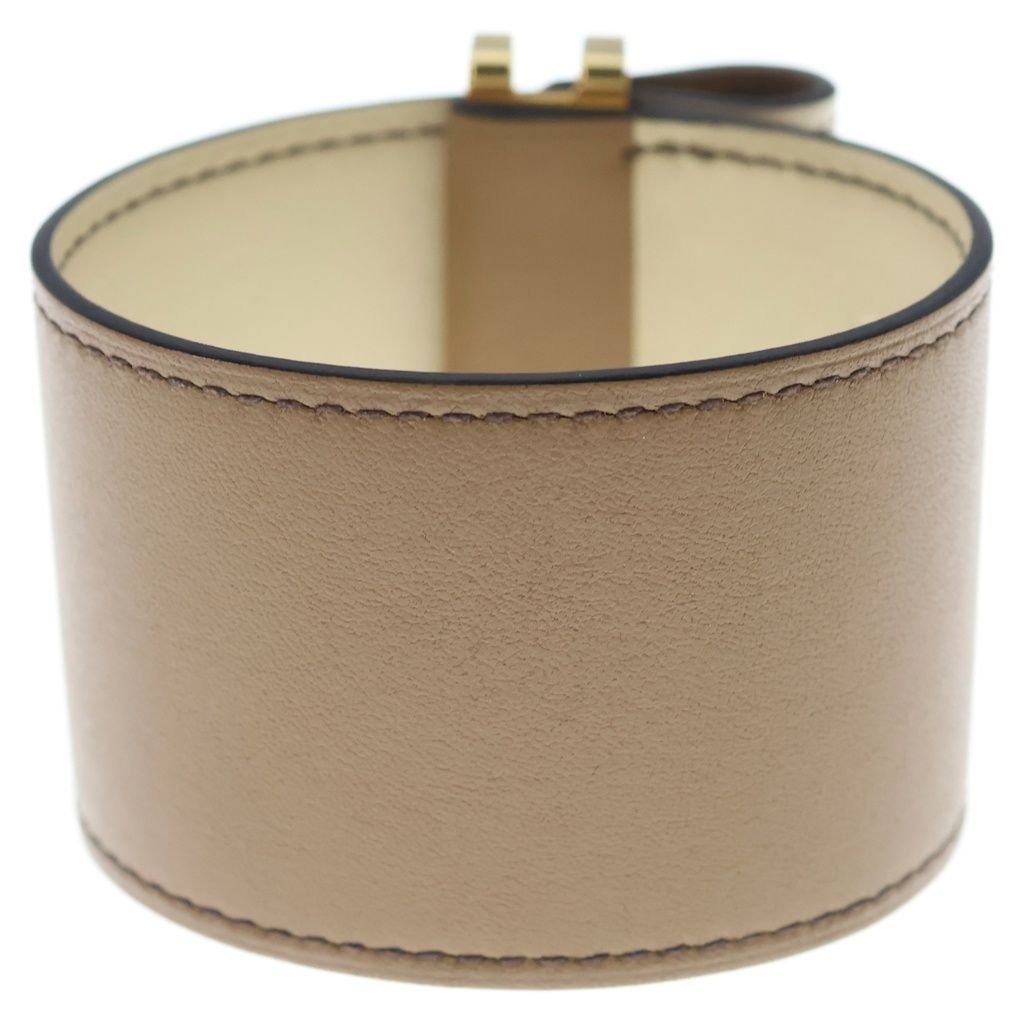 Hermes Elan Veau Swift Gold Bracelet Bangle Brown White — view 2