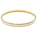 Hermes Extra Fan Enamel White Gold Bracelet Bangle White — view 3