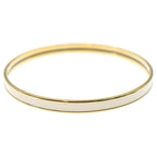 Hermes Extra Fan Enamel White Gold Bracelet Bangle White — view 4