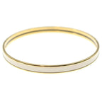 Hermes Extra Fan Enamel White Gold Bracelet Bangle White — view 2