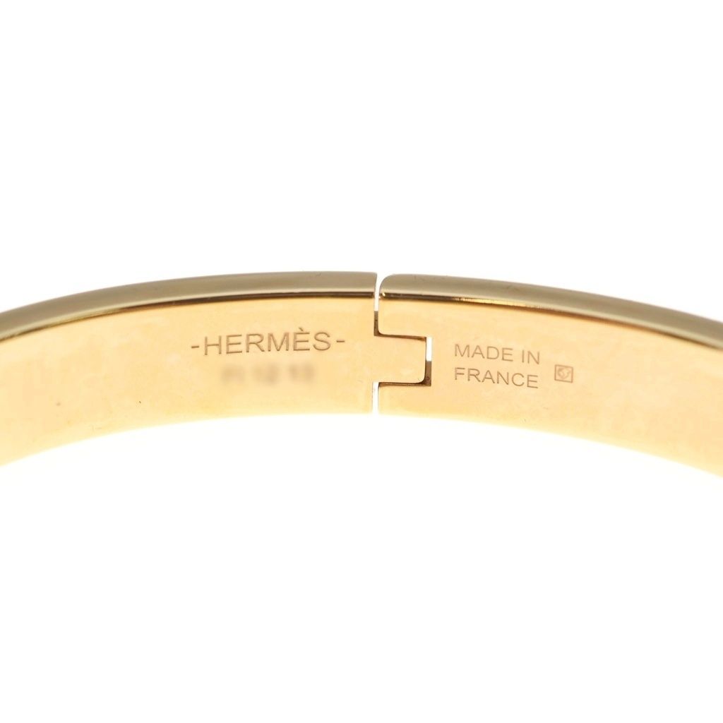 Hermes Chaine D'ancre Mini Click White Gold Bangle Bracelet White — view 5