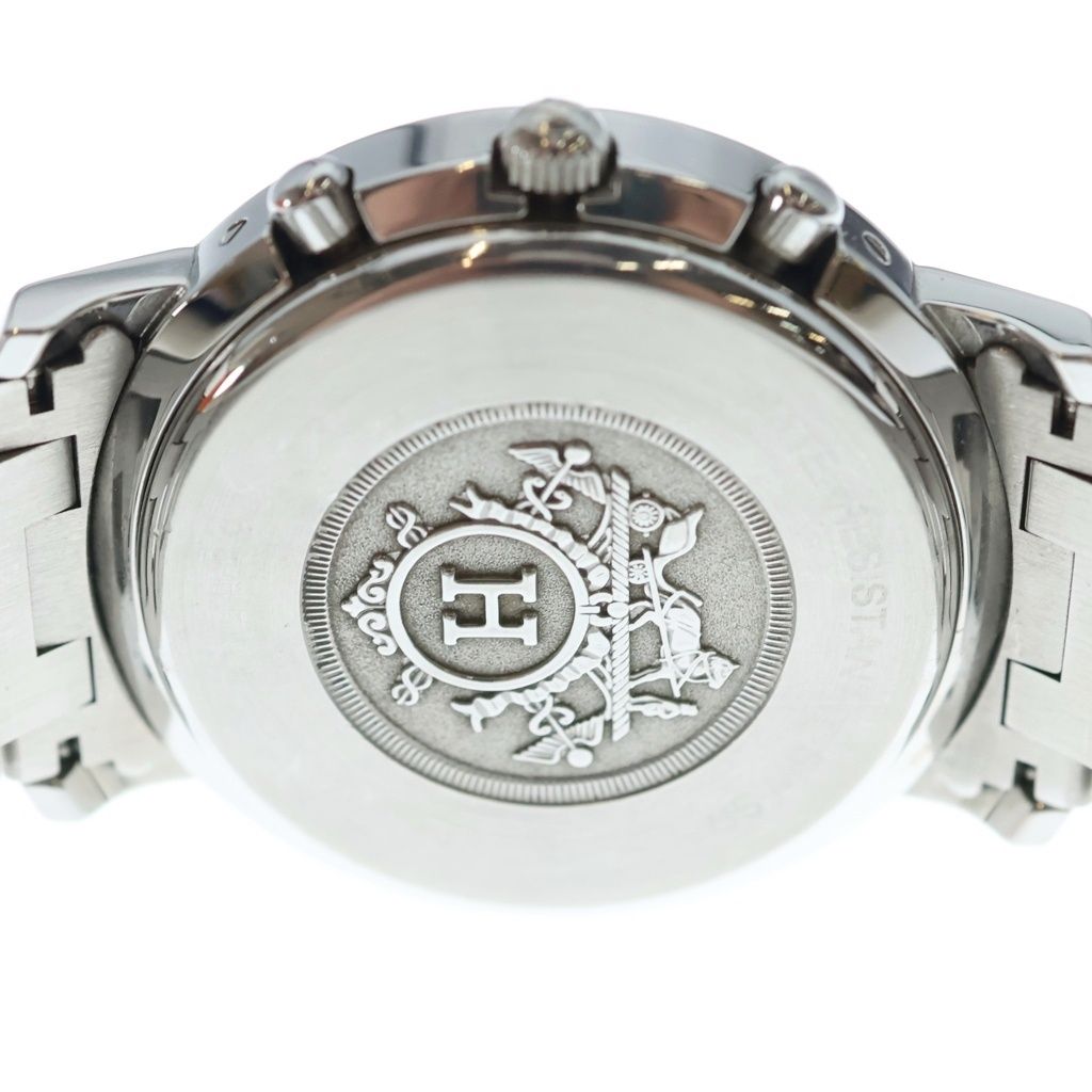 Hermes Clipper Chronograph SS Quartz Stainless Steel Watch White Dial — view 5