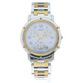 Hermes Clipper Chronograph SS Quartz Stainless Steel Watch White Dial