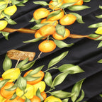 Hermes Carre 90 Oranges Fruit Orange Silk Scarf Black — view 5