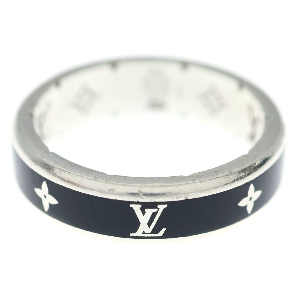 Louis Vuitton LV Spike Monogram Ring Black Silver