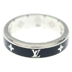 Louis Vuitton LV Spike Monogram Ring Black Silver
