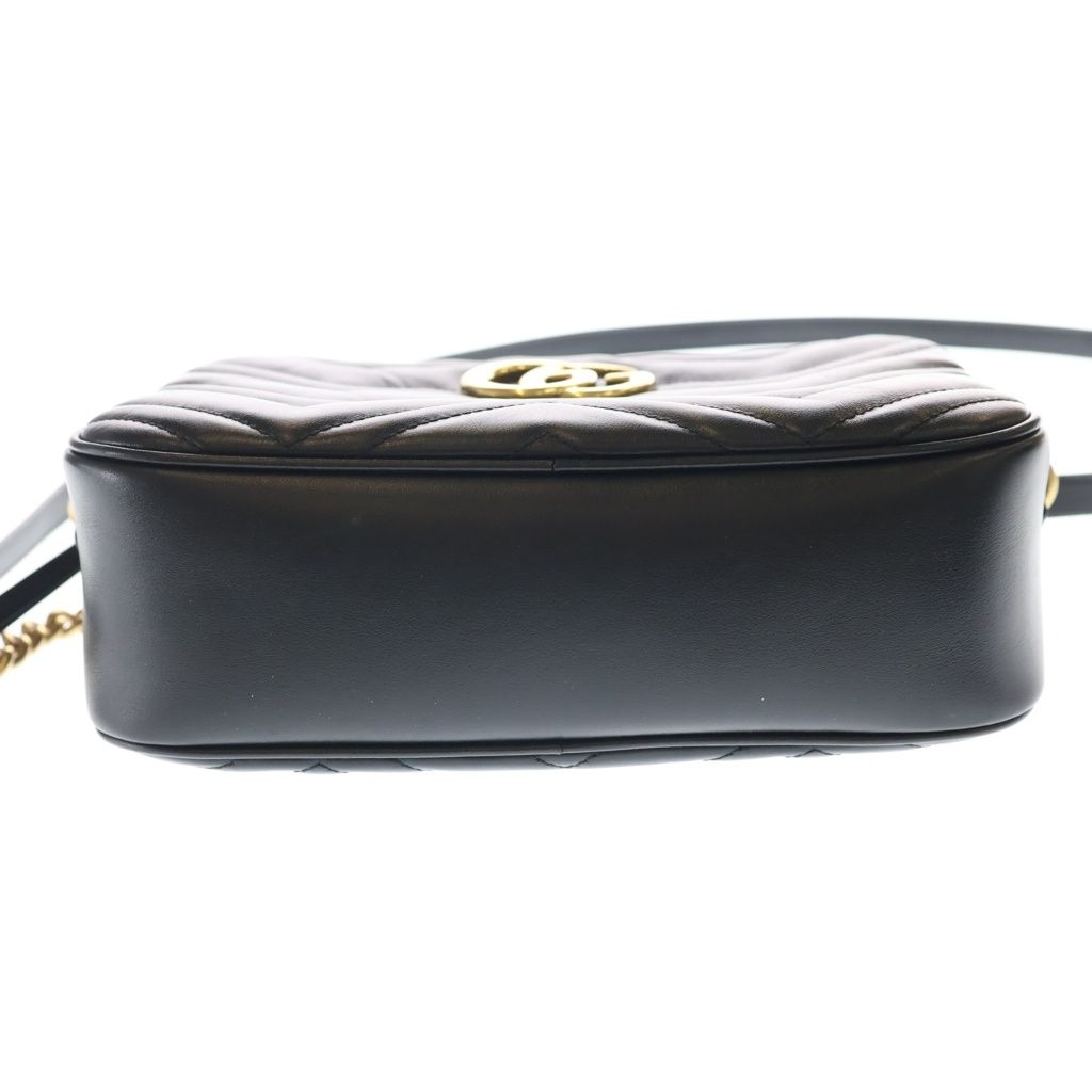 Gucci GG Marmont Leather Shoulder Bag Black — view 4