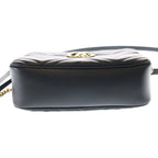 Gucci GG Marmont Leather Shoulder Bag Black — view 4