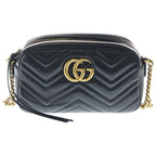 Gucci GG Marmont Leather Shoulder Bag Black
