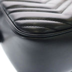 Gucci GG Marmont Leather Shoulder Bag Black — view 5