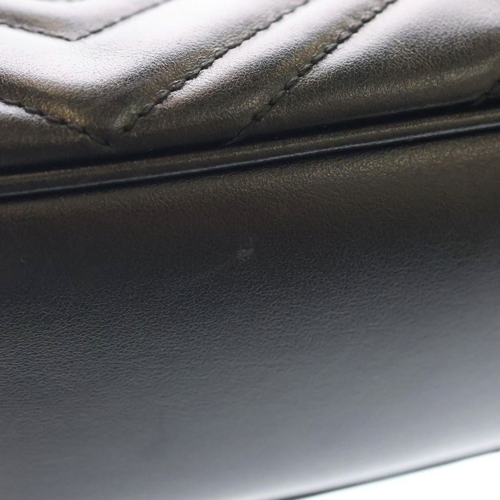 Gucci GG Marmont Leather Shoulder Bag Black — view 7