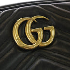 Gucci GG Marmont Leather Shoulder Bag Black — view 6