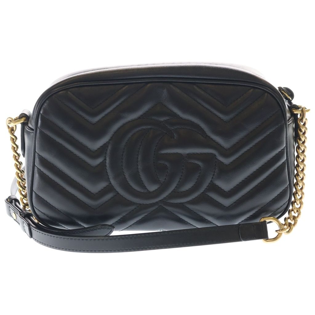 Gucci GG Marmont Leather Shoulder Bag Black — view 2