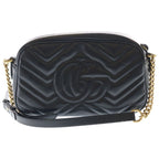 Gucci GG Marmont Leather Shoulder Bag Black — view 2