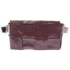 Bottega Veneta Maxi Intrecciato Cassette Belt Shoulder Bag Lambskin Bordeaux