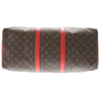 Louis Vuitton Monogram Keepall Bandouliere 50 Travel Bag Brown Popi Red Leather — view 4