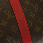 Louis Vuitton Monogram Keepall Bandouliere 50 Travel Bag Brown Popi Red Leather — view 7