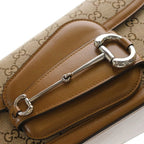 Gucci GG Canvas Hose Bid Billie Irish Collaboration Shoulder Bag Beige Leather — view 6