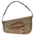 Gucci GG Canvas Hose Bid Billie Irish Collaboration Shoulder Bag Beige Leather