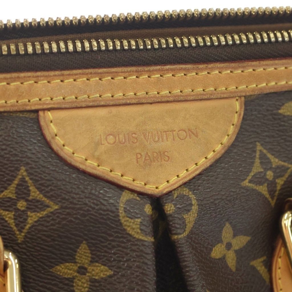 Louis Vuitton Monogram Palermo PM 2-Way Shoulder Bag Brown Leather Gold — view 8